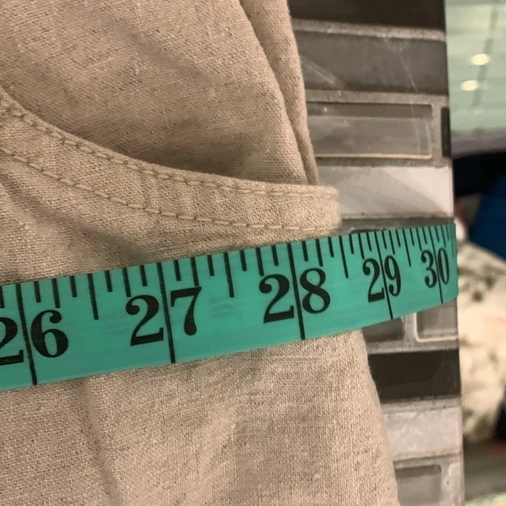 PENNINGTONS Cream Linen Pants size 28 - Picture 11 of 13